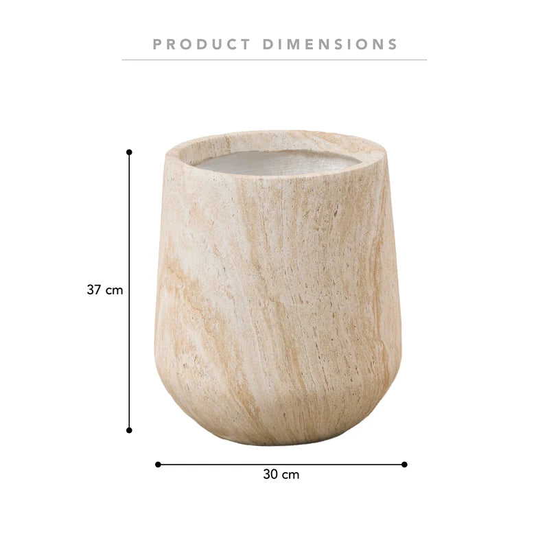 Ziggy Planter Travertine Look 37CM
