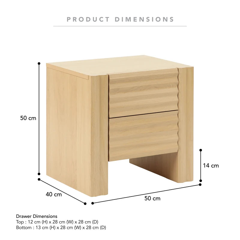 Wilson Bedside Table Oak (Set of 2)