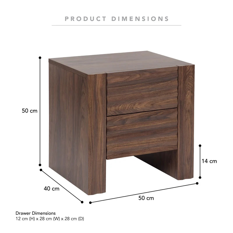 Wilson Bedside Table Walnut (Set of 2)