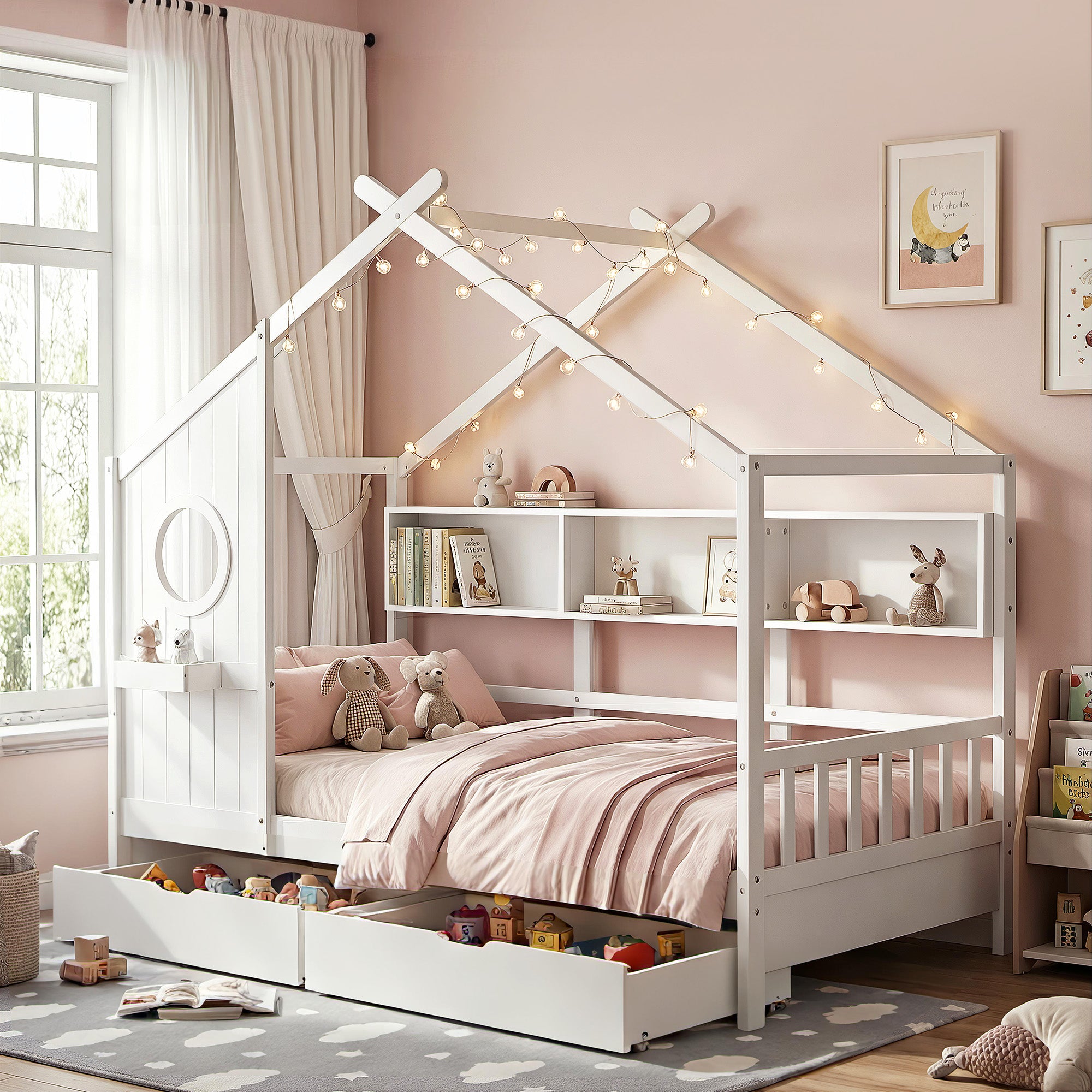 House bed with Drawers Single
