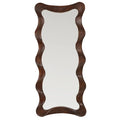 Ripple Wood Mirror Brown