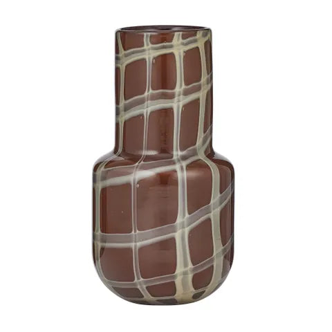 Gannon Glass Vase Choc/Ivory