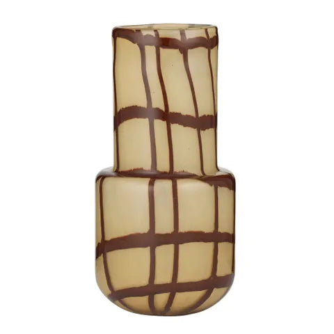 Gannon Glass Vase Ivory/Choc
